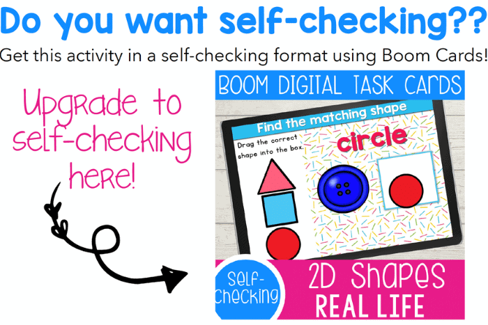 Get 2d Shapes Real Life Self-checking version using Boom Cards.