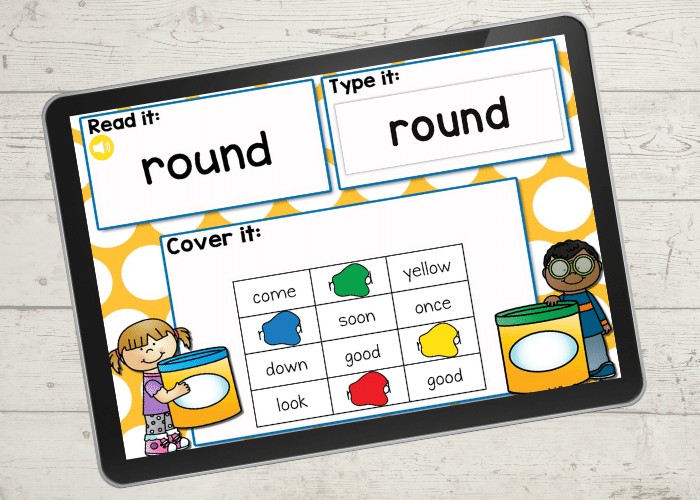 Free sight words I Spy Activity for 1st grade. Use this fun Google Slides and Seesaw digital activity to practice 1st grade sight words.