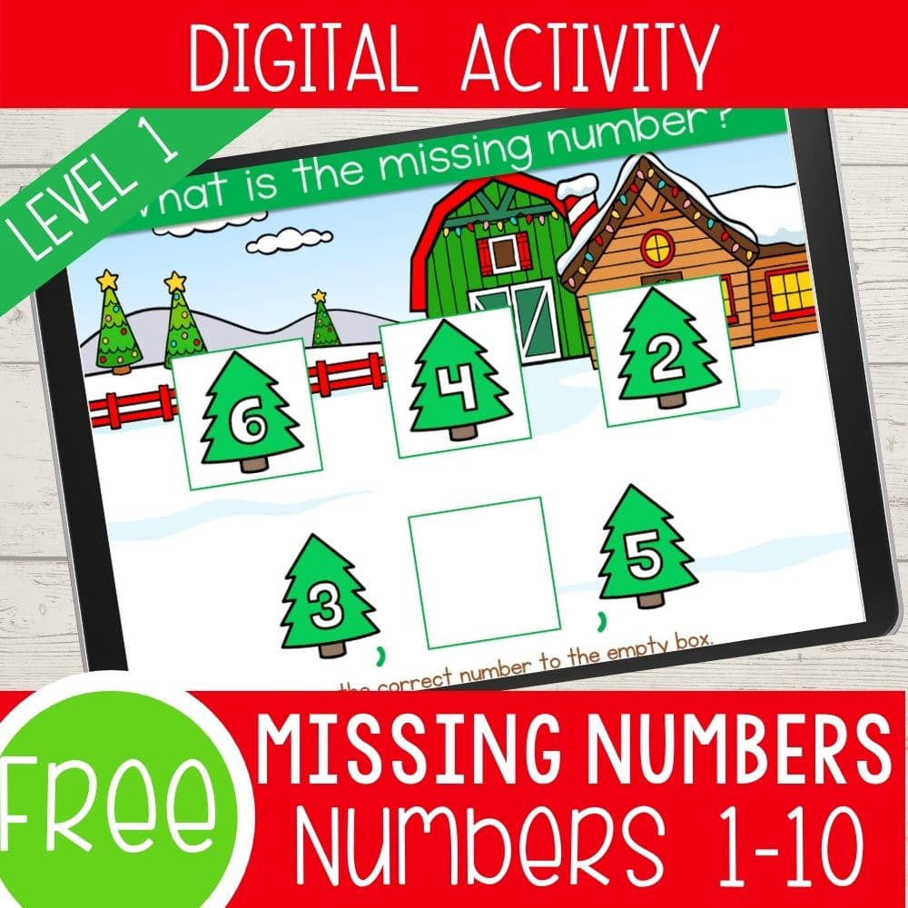 Digital Christmas counting game for Kindergarten.