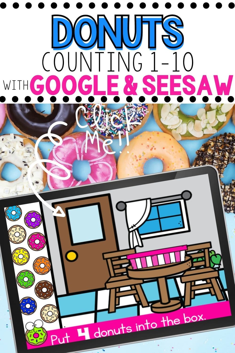 Donuts Counting 1-10 Activity for Google and Seesaw