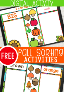 Digital Fall Sorting Activities for Preschoolers - I Teach Too