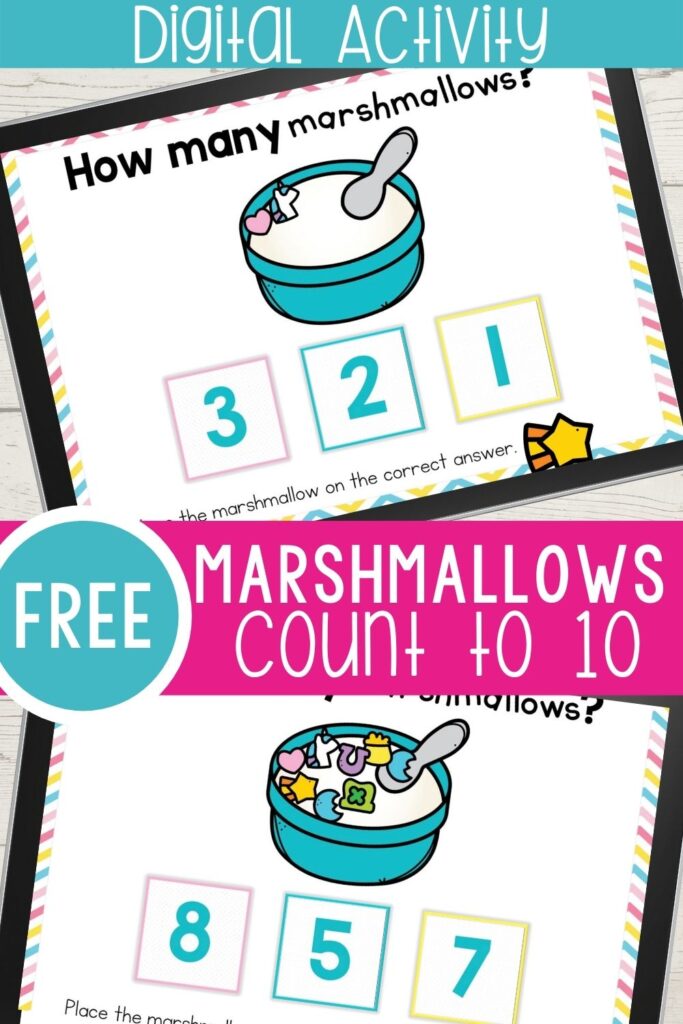 counting marshmallows in a cereal bowl digital counting idea for kindergarten and preschool virtual learning