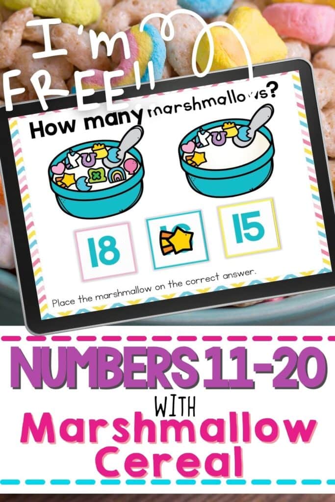 Free Numbers 11-20 With Marshmallow Cereal Digital Activity