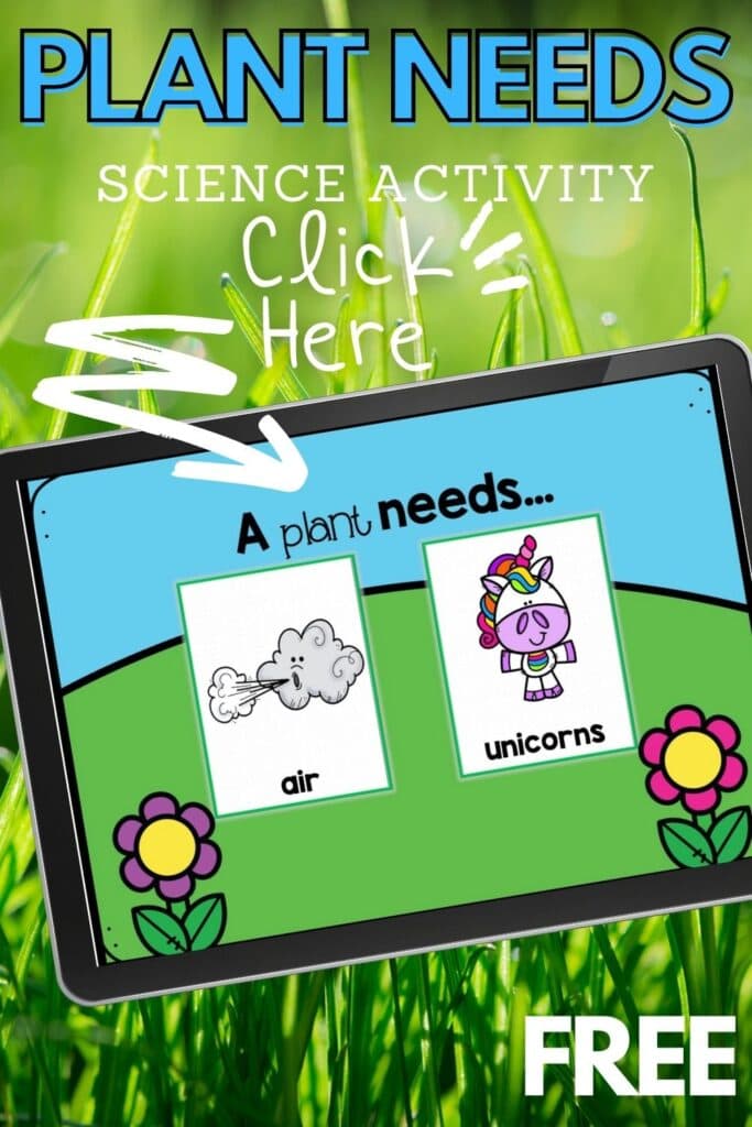 what plants need to grow kindergarten science Google Slides and Seesaw activity