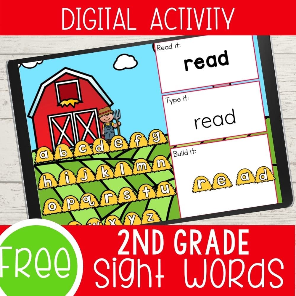Free Second Grade Sight Words Digital Activity featured square image