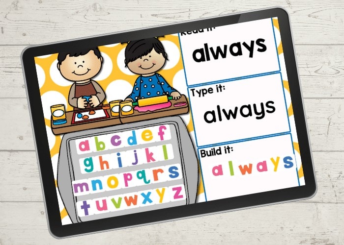 FREE 2nd Grade Sight Words Google Slides and Seesaw activities for all Dolch sight words for 2nd Grade. Read the word, type the word and build the sight word with letter tiles.