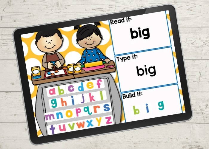 FREE Pre-K Sight Words Google Slides and Seesaw activities for all 40 pre-primer sight words for preschool. Read the word, type the word and build the sight word with letter tiles.