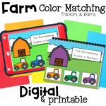 Farm color matching digital and printable preschool colors activity for Google Slides and seesaw