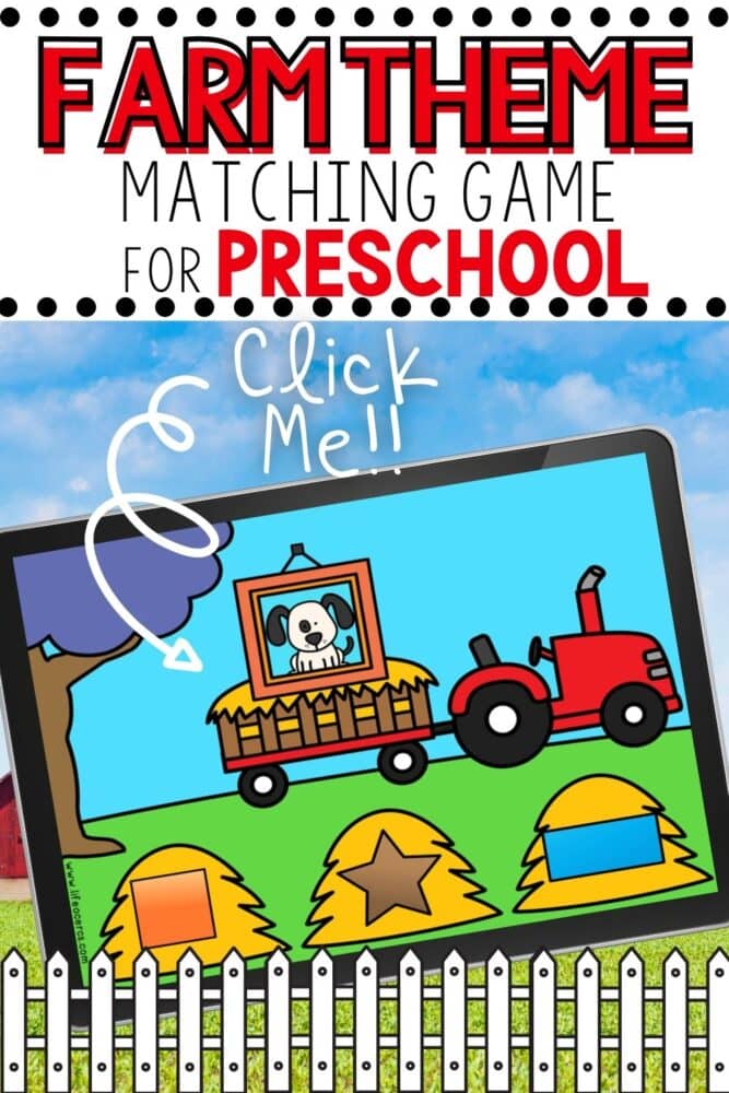 Farm Theme Shape Matching Game for Preschool