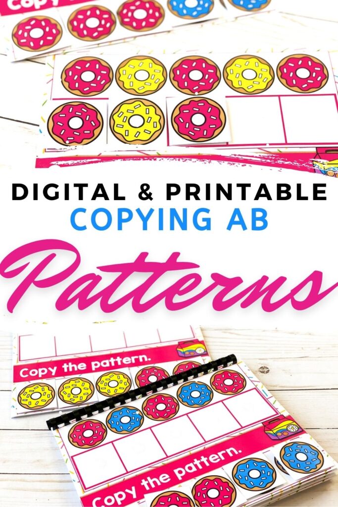 Donut Theme Digital and Printable Copying AB Patterns