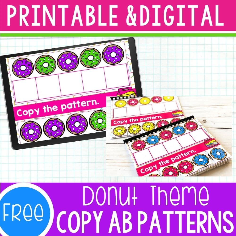 donut copy ab pattern printable and digital activity