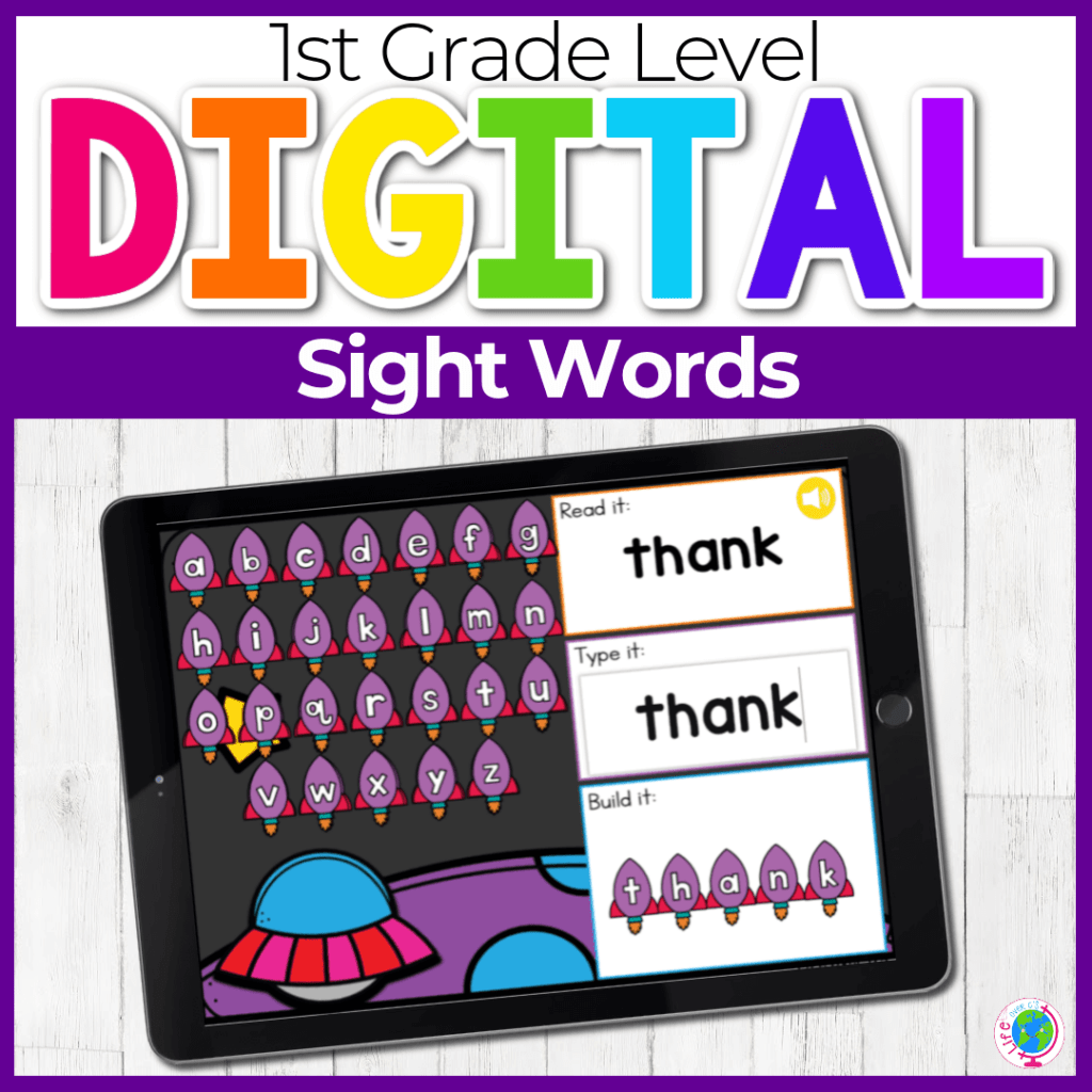 Space Theme 1st Grade Sight Words Digital Activity