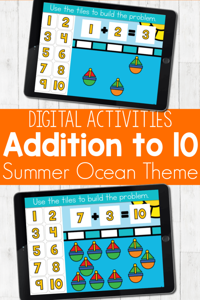 Ocean Theme Kindergarten Addition to 10 Activity