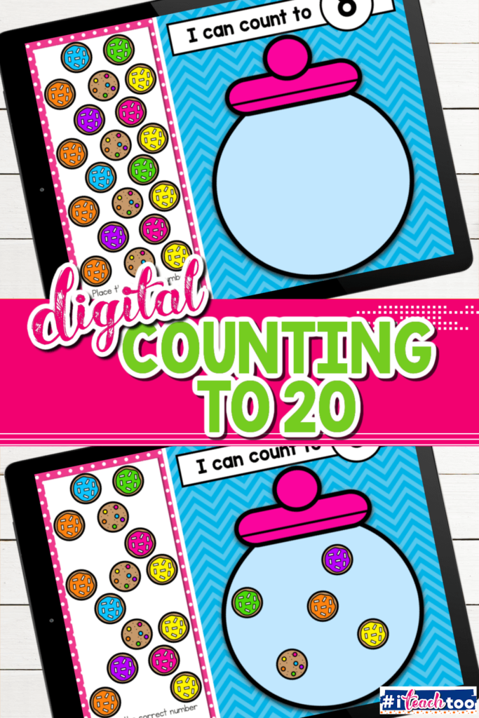 Kindergarten students will practice number recognition and counting to 20 in this cookie jar math activity for Google slides or Seesaw.