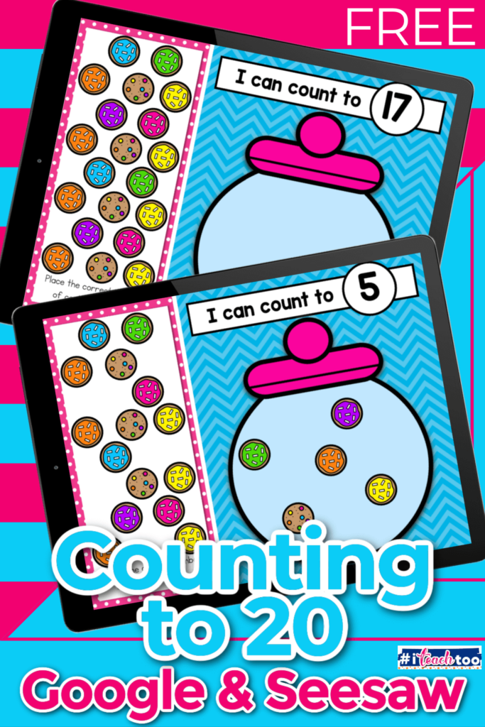 Students practice number recognition and counting in this digital cookie-themed activity for Google slides and Seesaw.