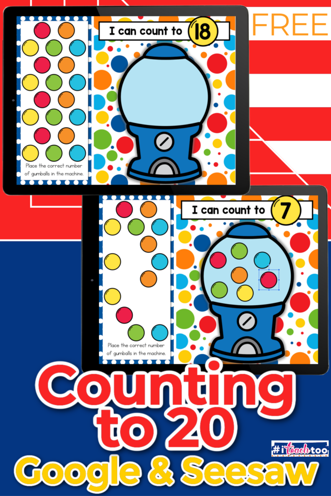 Number Recognition 1-20 Gumball Themed Game