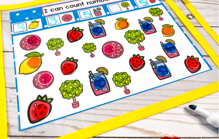 Counting for preschool printable activity.
