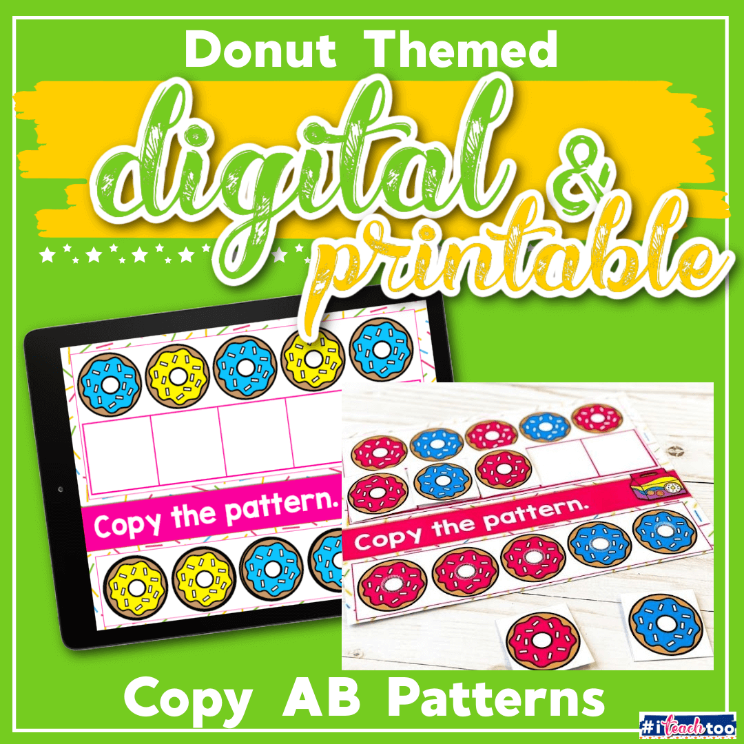 Digital Donut Theme Copy AB Pattern Activity for Preschool