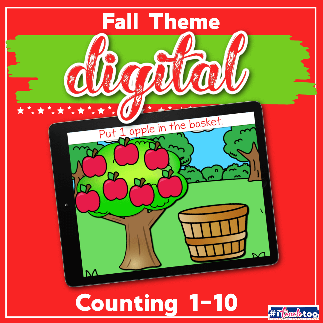 Fall Theme Digital Counting Activities for Preschoolers