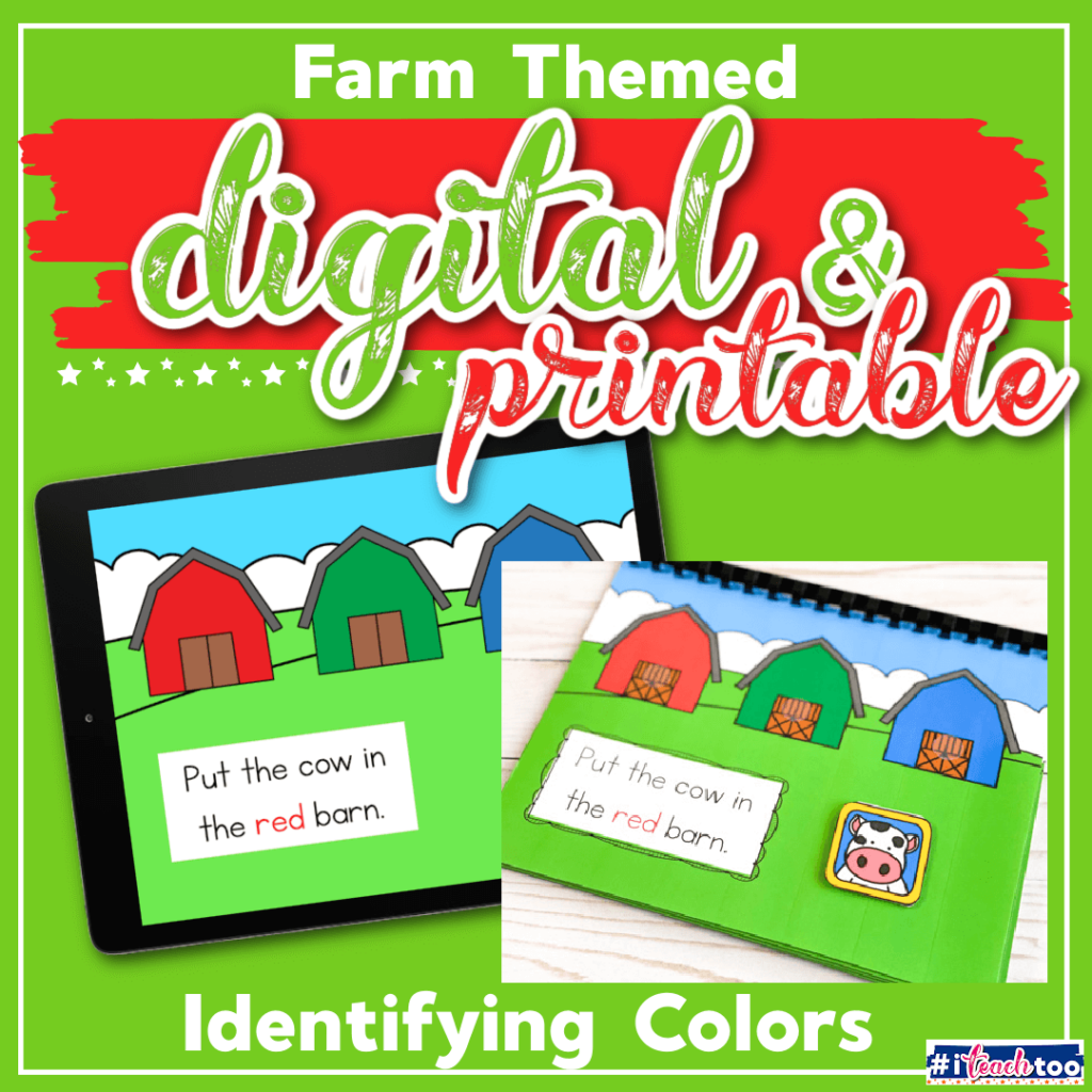 Farm Theme Color Matching Activities square image.