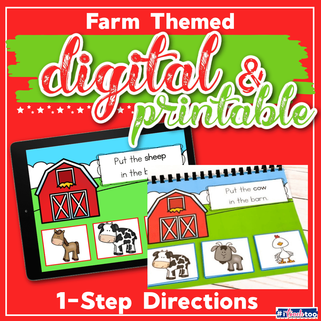 Digital and Printable Farm Animal Activities for Preschoolers