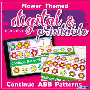 Digital Flower Theme Continue ABB Pattern Activity featured square image.
