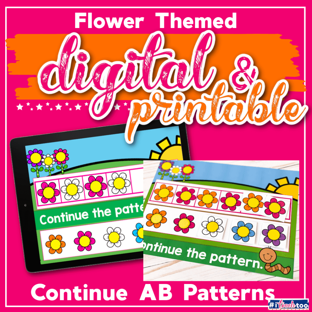Spring Flower Theme Digital Complete AB Patterns Activity