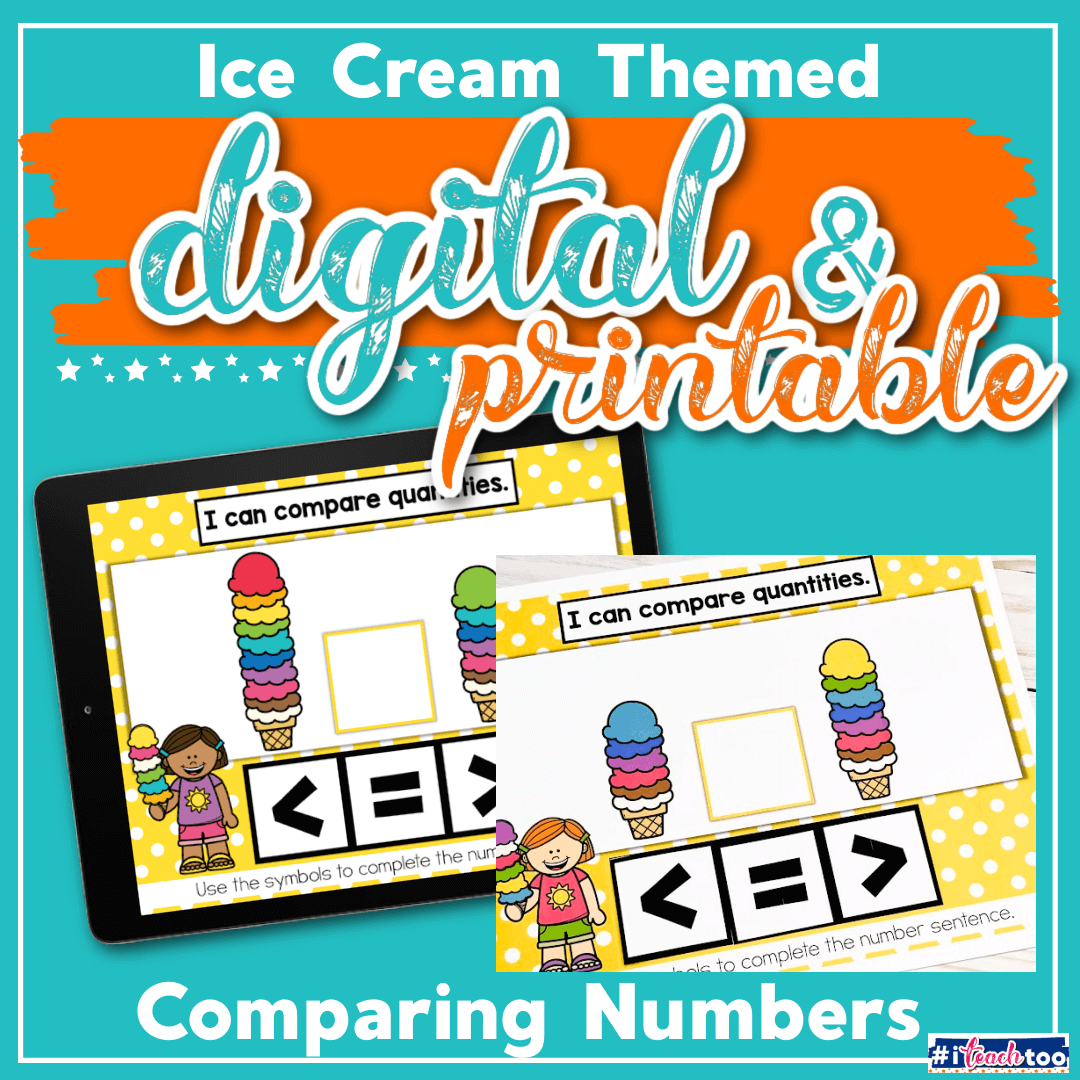 Ice Cream Comparing Numbers Kindergarten Google Slides Math Activity