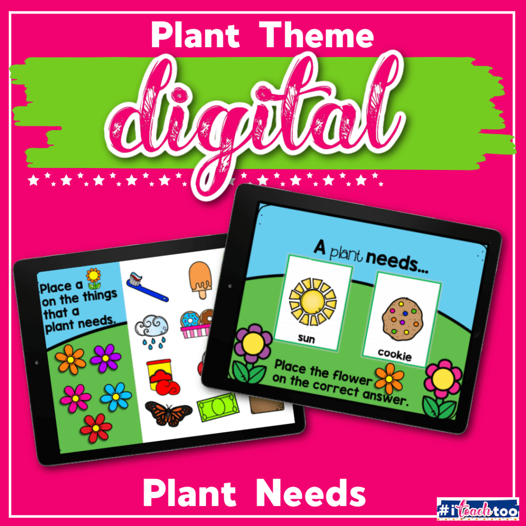 kindergarten what plants need to grow digital worksheets for Google Slides and Seesaw