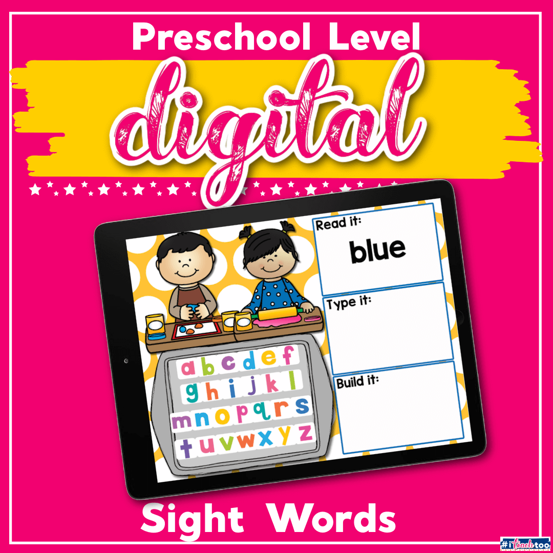 Free Digital Play Dough Theme Preschool Sight Word Activities