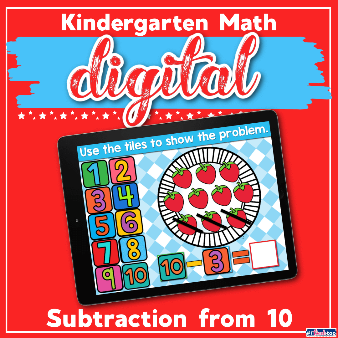 Fun Subtraction within 10 Activities for Kindergarten: Strawberries