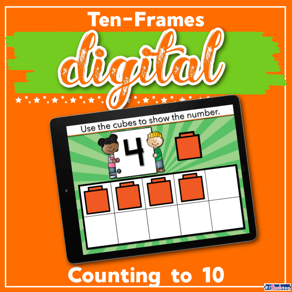 Free numbers 1-10 counting activity for preschool and kindergarten. Practice counting to 10 with these fun ten frame Google slides activities! Perfect for math centers, distance learning, homeschool and more!