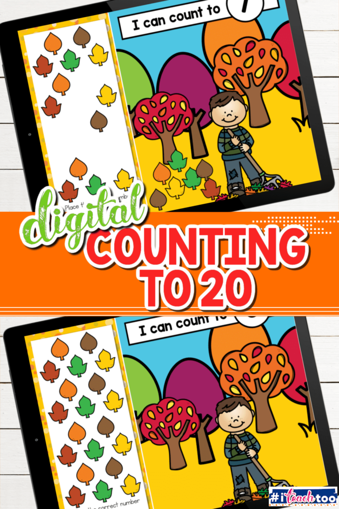 Students practice number recognition skills and counting to 20 in this digital activity for fall.