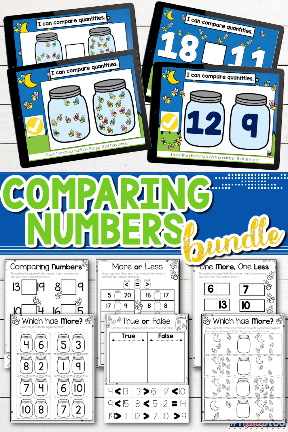 Comparing Numbers Lesson Bundle for Kids