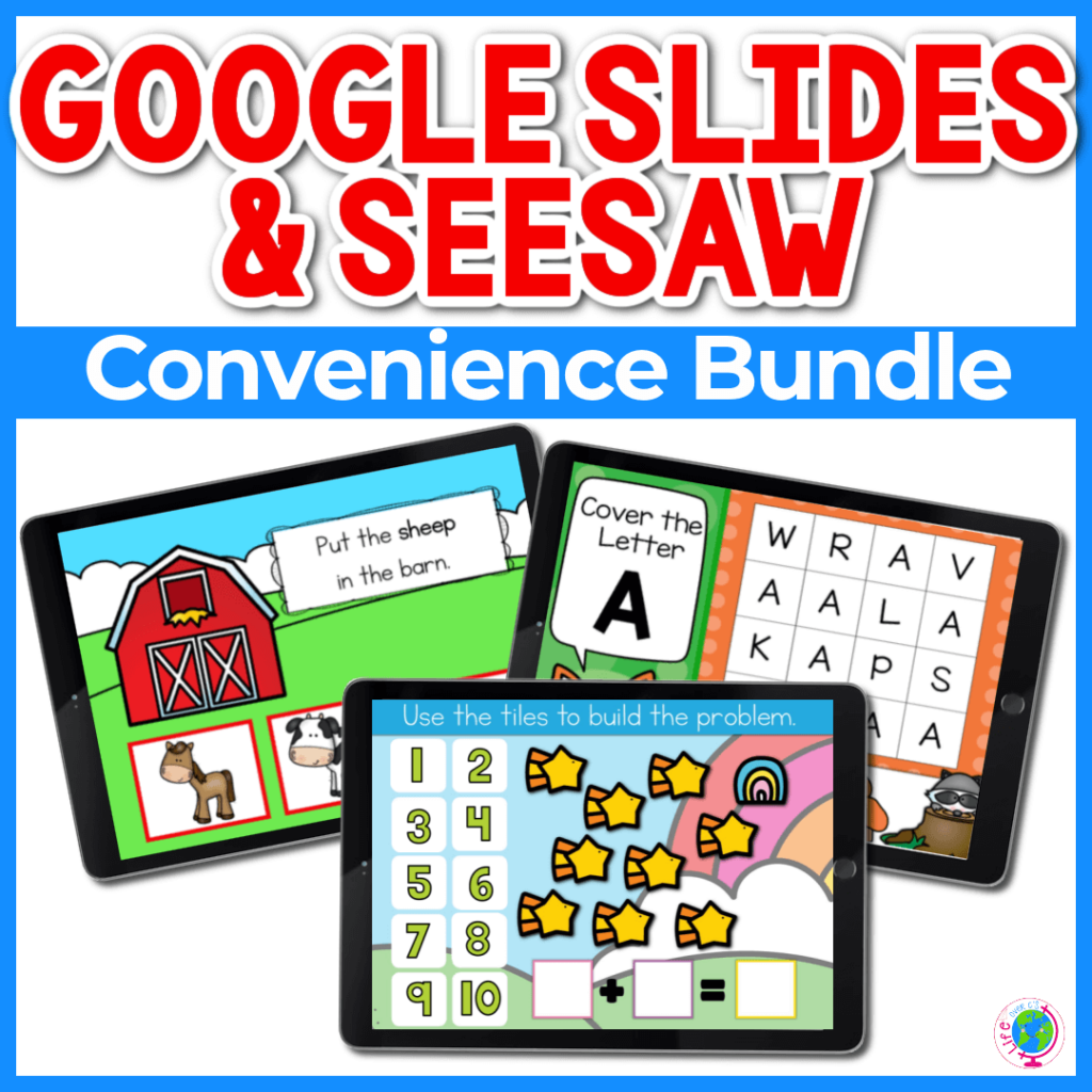 Google Slides and Seesaw activities for kindergarten