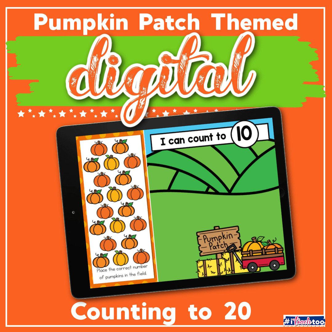 Counting to 20 Pumpkin Kindergarten Math for Google Slides and Seesaw