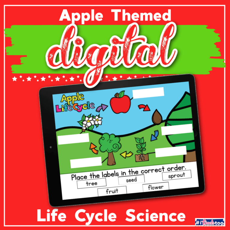 Students will learn about and practice the life cycle of apples in this kindergarten science activity for Google slides and Seesaw.