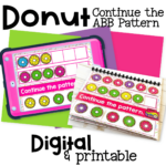 Digital Donut Theme Continue ABB Pattern Activity for Kindergarten 54 Fun ABB patterning activity for preschoolers using digital and printable donut-themed slides. Practice identifying and continuing patterns.