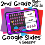 pace-themed sight word digital game for 2nd grade using Google Slides and Seesaw. Kids practice reading, typing, and building Dolch words like 'been' for literacy centers.