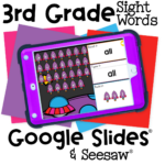 3rd grade sight word practice with rocket-themed activities for Google Slides and Seesaw. Students engage in building and typing words like 'all' to boost reading confidence.