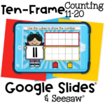 Ten Frames for Numbers 11-20 Google Slides 30 Kindergarten math activity using a double ten-frame to represent numbers 11-20. Drag and drop cubes on Google Slides or Seesaw