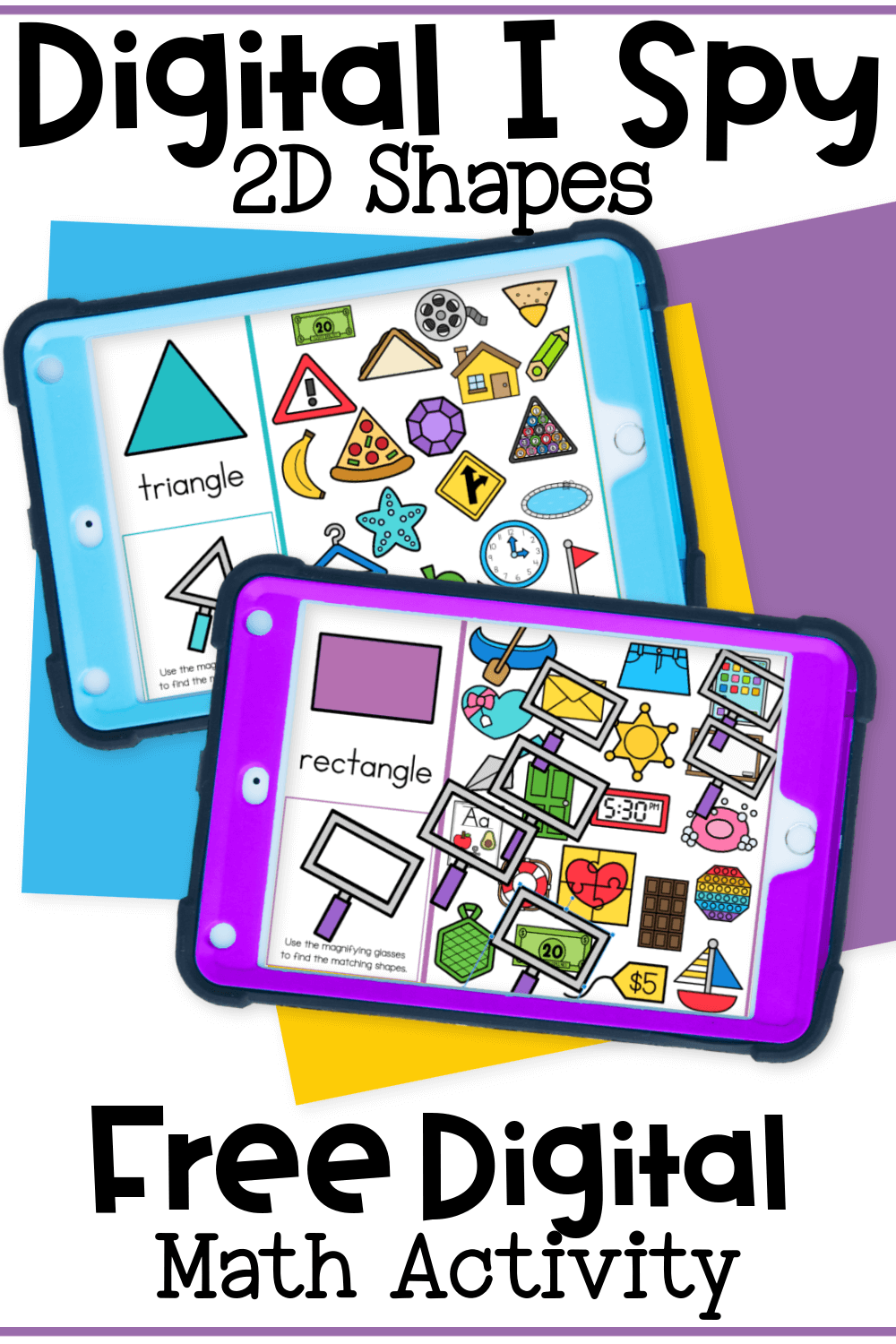 Engaging 2D shape identification game for young learners using digital tools to practice matching shapes in different sizes and orientations